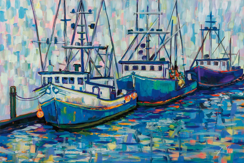 Boats in Harbor v2 by Jeanette Vertentes. SKU 89194i. Archival Giclee Fine art print for wall decor.