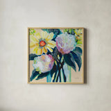 Boisterous by Jeanette Vertentes. Shown in a natural wood glass frame for a timeless modern aesthetic. Available as an archival giclee rolled canvas, fine art paper, or poster print. SKU 101651a.