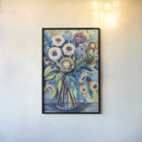 Bountiful Bouquet by Jeanette Vertentes. shown as a paper print in a black flame. Available as a archival giclee rolled canvas, fine art paper, or poster print. SKU 70354h.