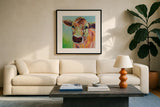 Brody by Jeanette Vertentes. Displayed in a glass frame with matte in a clean modern living room. Available as an archival giclee rolled canvas, fine art paper, or poster print. SKU 57132a.