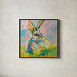 Bugsy by Jeanette Vertentes. Shown in a sleek black glass frame for a contemporary gallery look. Available as an archival giclee rolled canvas, fine art paper, or poster print. SKU 71462a.