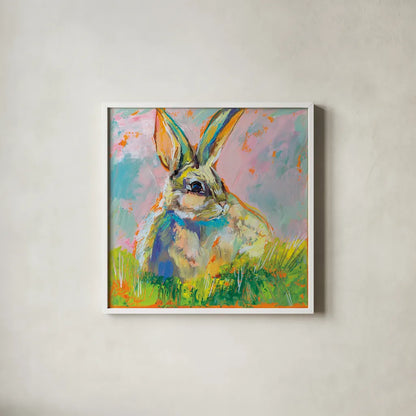 Bugsy by Jeanette Vertentes. Shown in a crisp white glass frame for a clean and minimalist style. Available as an archival giclee rolled canvas, fine art paper, or poster print. SKU 71462a.