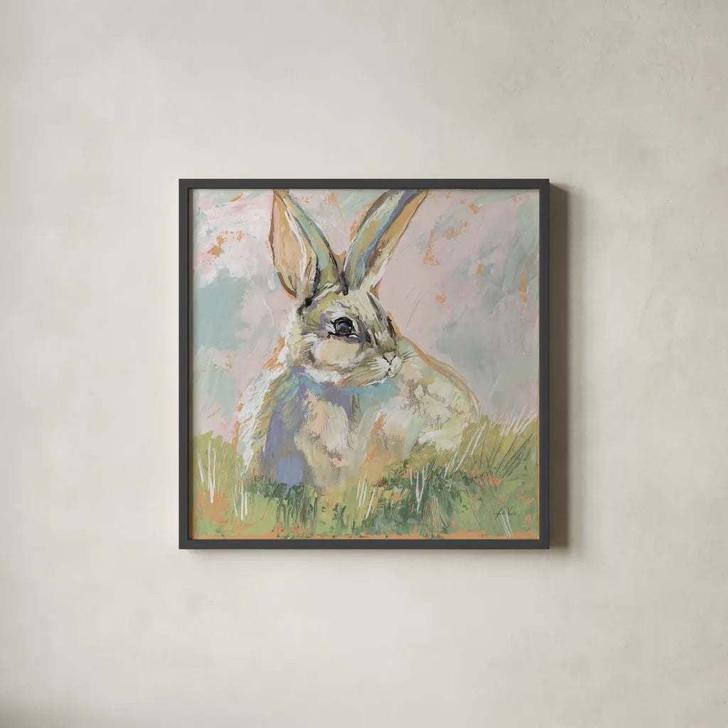 Bugsy Neutral by Jeanette Vertentes. Shown in a sleek black glass frame for a contemporary gallery look. Available as an archival giclee rolled canvas, fine art paper, or poster print. SKU 78358a.