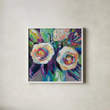 By My Side by Jeanette Vertentes. Shown in a crisp white glass frame for a clean and minimalist style. Available as an archival giclee rolled canvas, fine art paper, or poster print. SKU 99845a.
