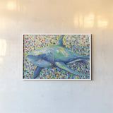 Chatham Shark by Jeanette Vertentes. shown as a paper print in a white frame. Available as a archival giclee rolled canvas, fine art paper, or poster print. SKU 63465i.