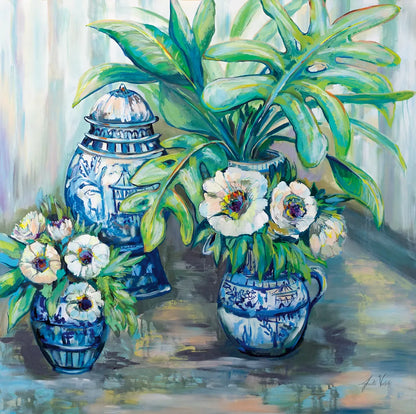 Chinoiserie Day by Jeanette Vertentes. SKU 70707a. Archival Giclee Fine art print for wall decor.