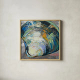 Clamshell Two by Jeanette Vertentes. Shown in a natural wood glass frame for a timeless modern aesthetic. Available as an archival giclee rolled canvas, fine art paper, or poster print. SKU 55497a.