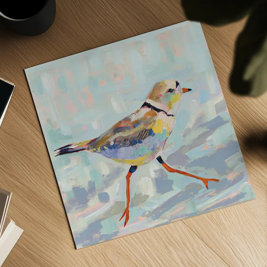 Coastal Plover I Neutral by Jeanette Vertentes. Shown as a detailed flat fine art print, highlighting archival giclee quality. Available as an archival giclee rolled canvas, fine art paper, or poster print. SKU 56824a.
