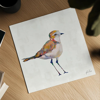 Coastal Plover III Linen by Jeanette Vertentes. Shown as a detailed flat fine art print, highlighting archival giclee quality. Available as an archival giclee rolled canvas, fine art paper, or poster print. SKU 70071a.