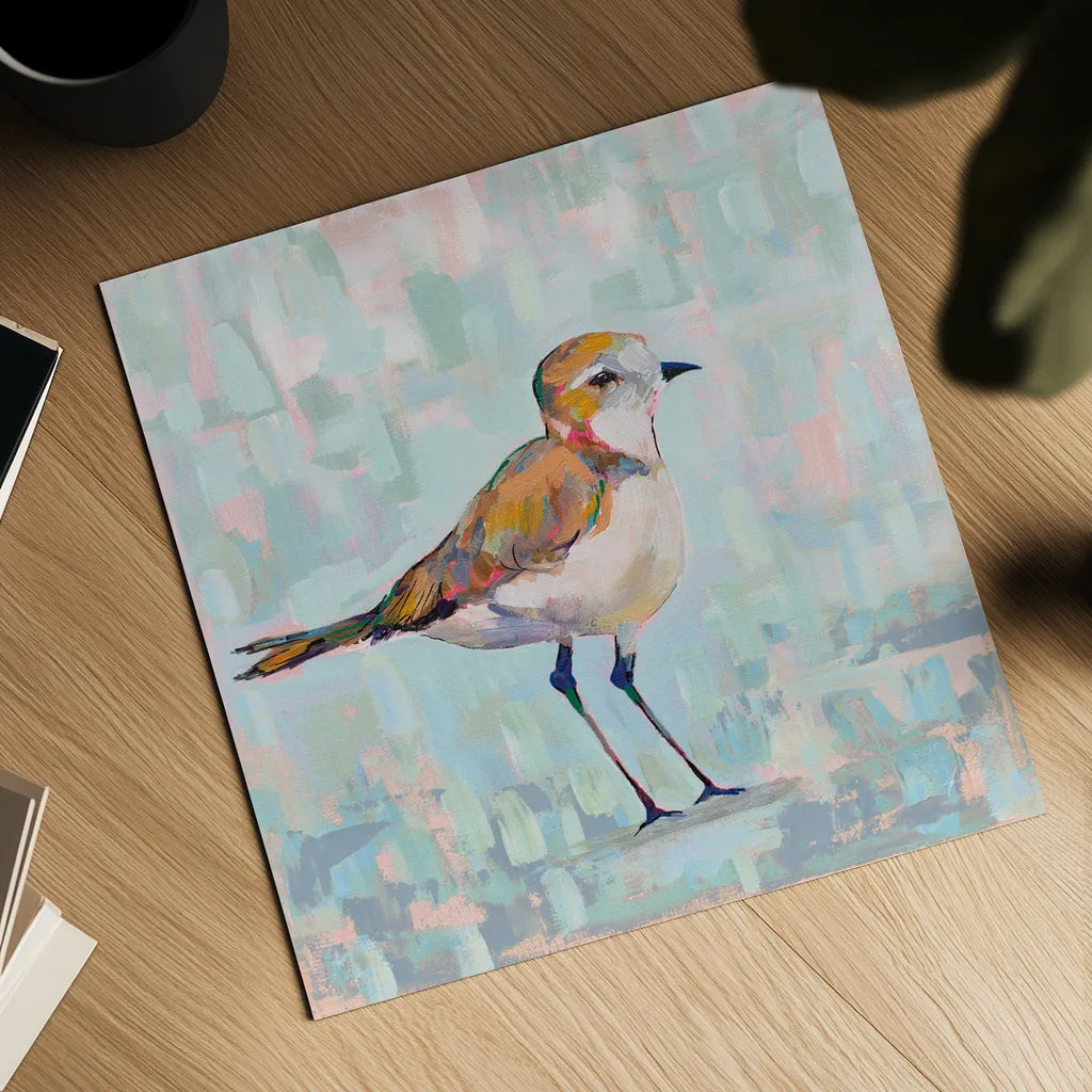 Coastal Plover III Neutral by Jeanette Vertentes. Shown as a detailed flat fine art print, highlighting archival giclee quality. Available as an archival giclee rolled canvas, fine art paper, or poster print. SKU 56826a.