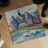 Coastal Towers by Jeanette Vertentes. Shown as a detailed flat fine art print, highlighting archival giclee quality. Available as an archival giclee rolled canvas, fine art paper, or poster print. SKU 80577a.