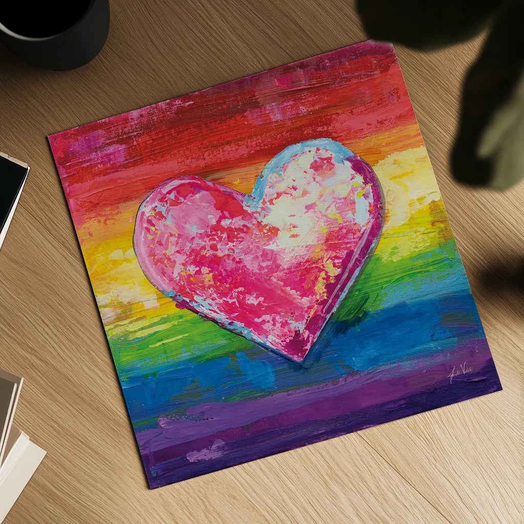 Color My Heart by Jeanette Vertentes. Shown as a detailed flat fine art print, highlighting archival giclee quality. Available as an archival giclee rolled canvas, fine art paper, or poster print. SKU 101652a.