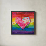 Color My Heart by Jeanette Vertentes. Shown in a sleek black glass frame for a contemporary gallery look. Available as an archival giclee rolled canvas, fine art paper, or poster print. SKU 101652a.