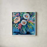 Confetti by Jeanette Vertentes. Shown in a crisp white glass frame for a clean and minimalist style. Available as an archival giclee rolled canvas, fine art paper, or poster print. SKU 74831a.