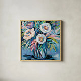 Confetti Light by Jeanette Vertentes. Shown in a natural wood glass frame for a timeless modern aesthetic. Available as an archival giclee rolled canvas, fine art paper, or poster print. SKU 75827a.