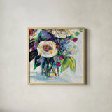 Content Bright Crop by Jeanette Vertentes. Shown in a natural wood glass frame for a timeless modern aesthetic. Available as an archival giclee rolled canvas, fine art paper, or poster print. SKU 68329a.