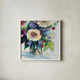 Content Bright Crop by Jeanette Vertentes. Shown in a crisp white glass frame for a clean and minimalist style. Available as an archival giclee rolled canvas, fine art paper, or poster print. SKU 68329a.