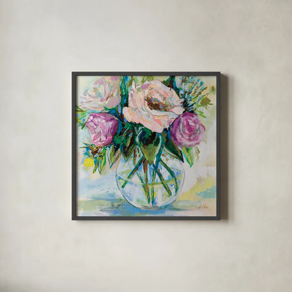 Crystal Clear by Jeanette Vertentes. Shown in a sleek black glass frame for a contemporary gallery look. Available as an archival giclee rolled canvas, fine art paper, or poster print. SKU 71505a.