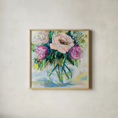 Crystal Clear by Jeanette Vertentes. Shown in a natural wood glass frame for a timeless modern aesthetic. Available as an archival giclee rolled canvas, fine art paper, or poster print. SKU 71505a.