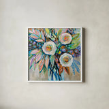 Curious by Jeanette Vertentes. Shown in a crisp white glass frame for a clean and minimalist style. Available as an archival giclee rolled canvas, fine art paper, or poster print. SKU 87093a.
