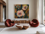 Dances by Jeanette Vertentes. Shown as extra-large giant wall art in a modern living room. Available as an archival giclee rolled canvas, fine art paper, or poster print. SKU 49347a.