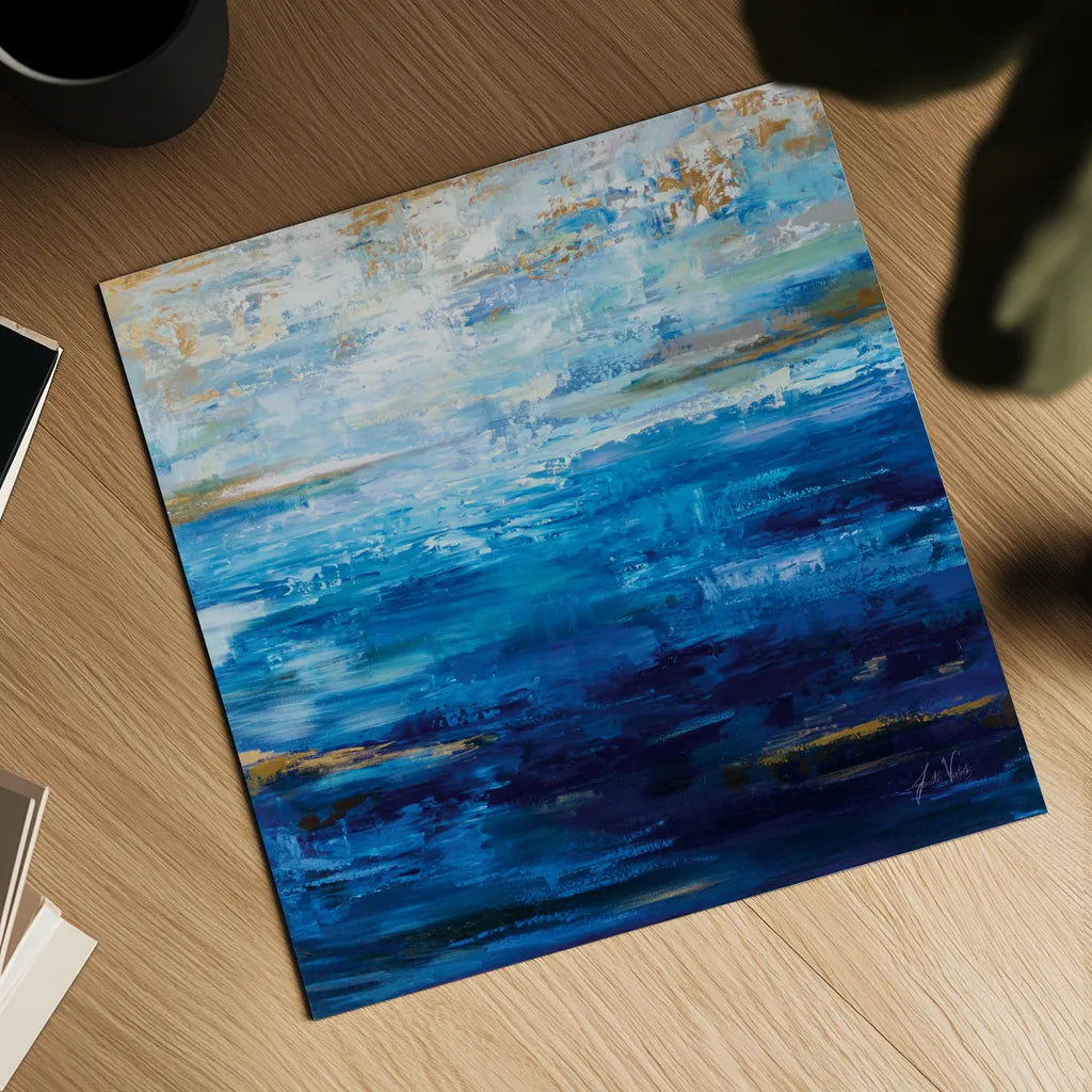 Deep Blue by Jeanette Vertentes. Shown as a detailed flat fine art print, highlighting archival giclee quality. Available as an archival giclee rolled canvas, fine art paper, or poster print. SKU 78294a.