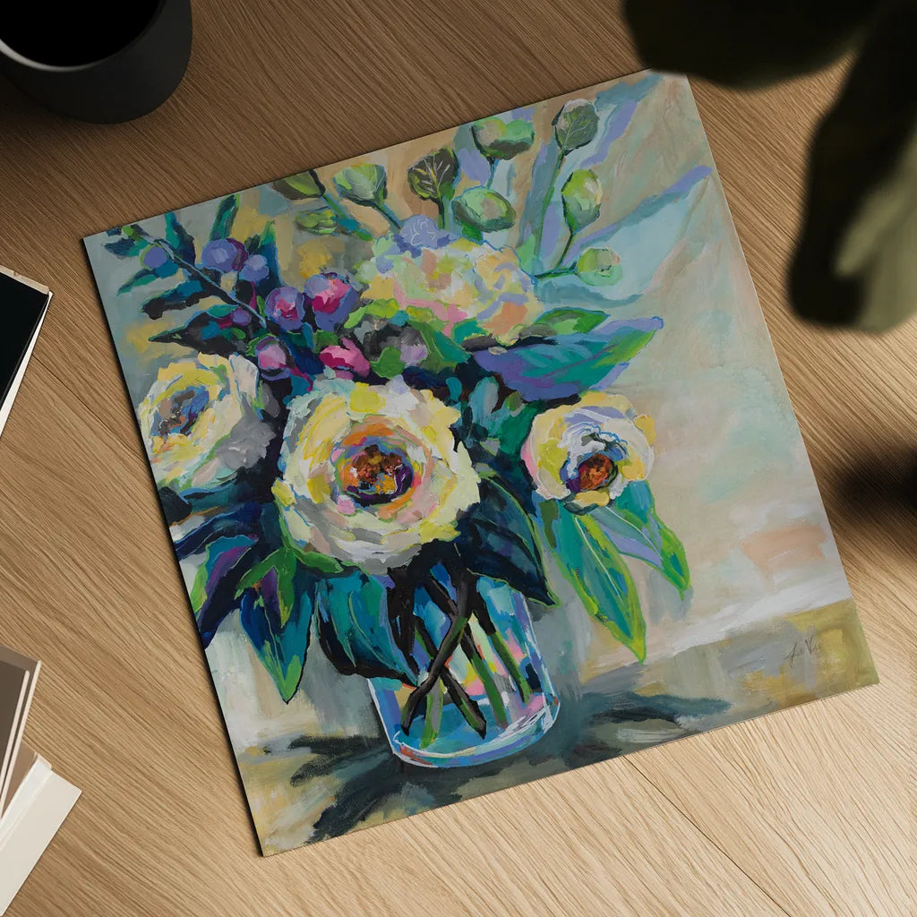 Delighted by Jeanette Vertentes. Shown as a detailed flat fine art print, highlighting archival giclee quality. Available as an archival giclee rolled canvas, fine art paper, or poster print. SKU 53974a.