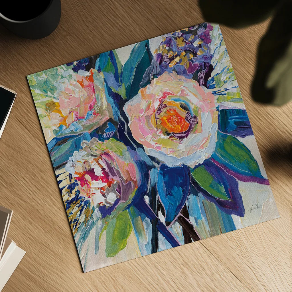 Delightful by Jeanette Vertentes. Shown as a detailed flat fine art print, highlighting archival giclee quality. Available as an archival giclee rolled canvas, fine art paper, or poster print. SKU 90513a.