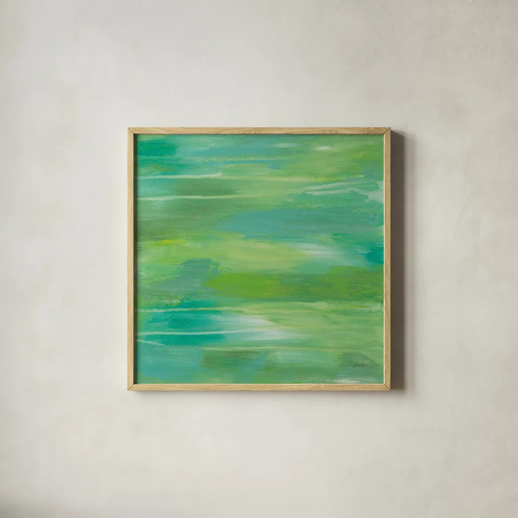 Elation by Jeanette Vertentes. Shown in a natural wood glass frame for a timeless modern aesthetic. Available as an archival giclee rolled canvas, fine art paper, or poster print. SKU 55481a.