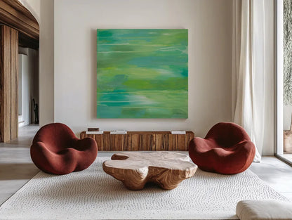 Elation by Jeanette Vertentes. Shown as extra-large giant wall art in a modern living room. Available as an archival giclee rolled canvas, fine art paper, or poster print. SKU 55481a.