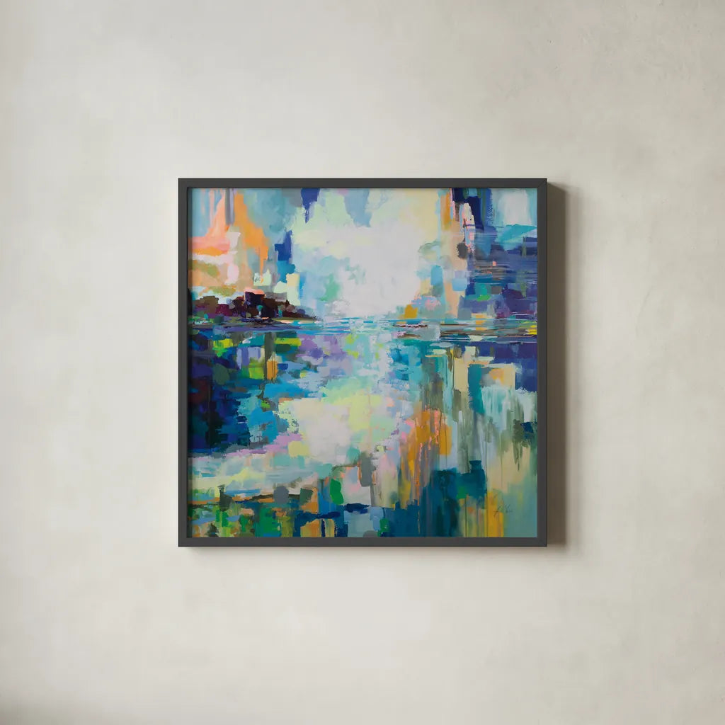 Elevated by Jeanette Vertentes. Shown in a sleek black glass frame for a contemporary gallery look. Available as an archival giclee rolled canvas, fine art paper, or poster print. SKU 67456a.