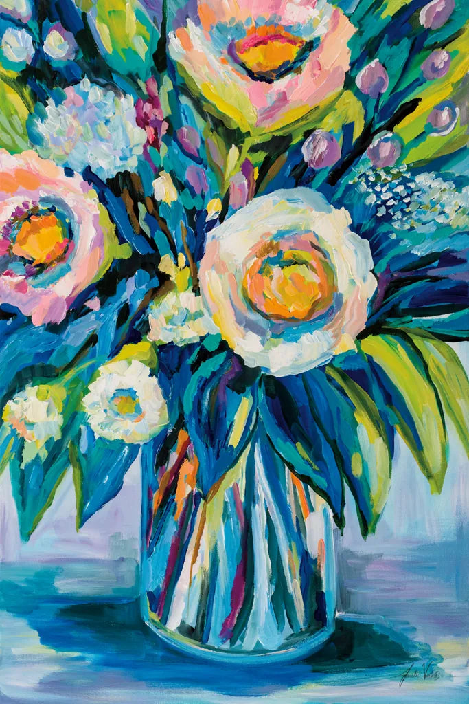 End of Summer Bouquet by Jeanette Vertentes. SKU 75677h. Archival Giclee Fine art print for wall decor.