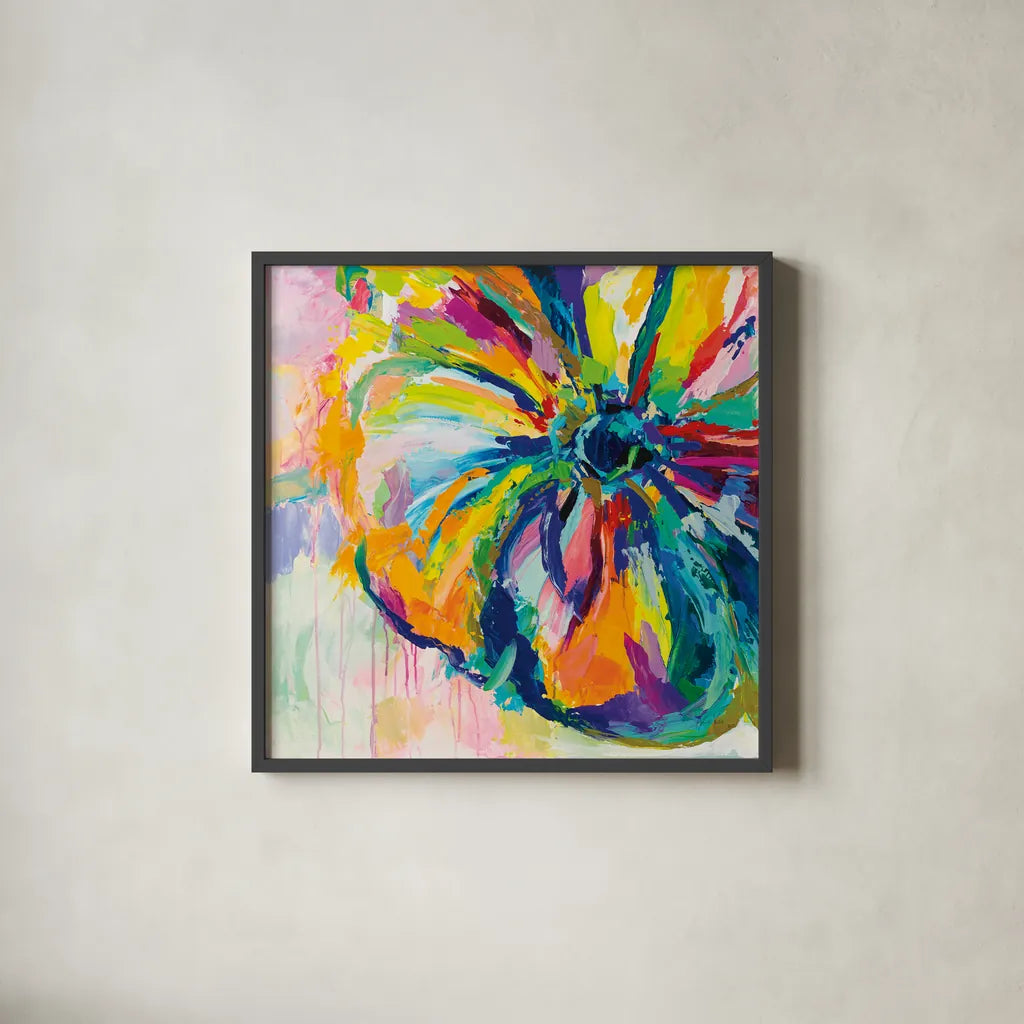 Engaging by Jeanette Vertentes. Shown in a sleek black glass frame for a contemporary gallery look. Available as an archival giclee rolled canvas, fine art paper, or poster print. SKU 64385a.