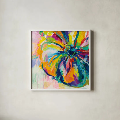 Engaging by Jeanette Vertentes. Shown in a crisp white glass frame for a clean and minimalist style. Available as an archival giclee rolled canvas, fine art paper, or poster print. SKU 64385a.