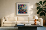 Exhilaration by Jeanette Vertentes. Displayed in a glass frame with matte in a clean modern living room. Available as an archival giclee rolled canvas, fine art paper, or poster print. SKU 103175a.