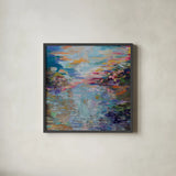 Exuberance by Jeanette Vertentes. Shown in a sleek black glass frame for a contemporary gallery look. Available as an archival giclee rolled canvas, fine art paper, or poster print. SKU 103174a.