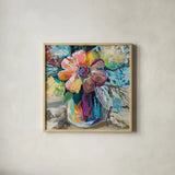 Fall For Me by Jeanette Vertentes. Shown in a natural wood glass frame for a timeless modern aesthetic. Available as an archival giclee rolled canvas, fine art paper, or poster print. SKU 99846a.