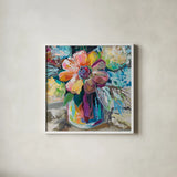 Fall For Me by Jeanette Vertentes. Shown in a crisp white glass frame for a clean and minimalist style. Available as an archival giclee rolled canvas, fine art paper, or poster print. SKU 99846a.