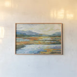 Fall Marsh Warm Crop by Jeanette Vertentes. shown as a paper print in a natural frame. Available as a archival giclee rolled canvas, fine art paper, or poster print. SKU 68094i.