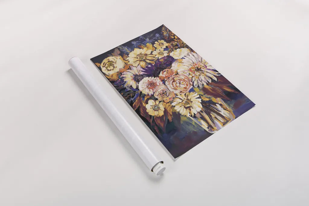 Fall Prosperity by Jeanette Vertentes. shown as a rolled paper print. Available as archival giclee rolled canvas, fine art paper, or poster print. SKU 68027h.