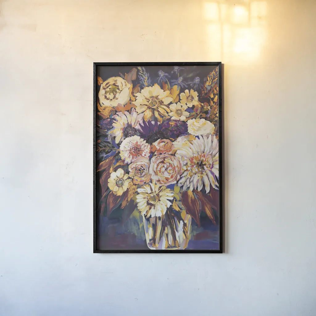 Fall Prosperity by Jeanette Vertentes. shown as a paper print in a black flame. Available as a archival giclee rolled canvas, fine art paper, or poster print. SKU 68027h.