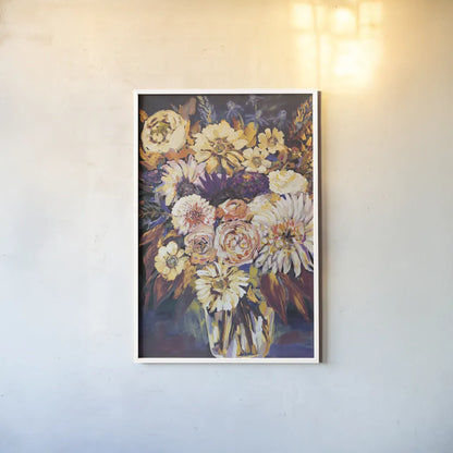 Fall Prosperity by Jeanette Vertentes. shown as a paper print in a white frame. Available as a archival giclee rolled canvas, fine art paper, or poster print. SKU 68027h.