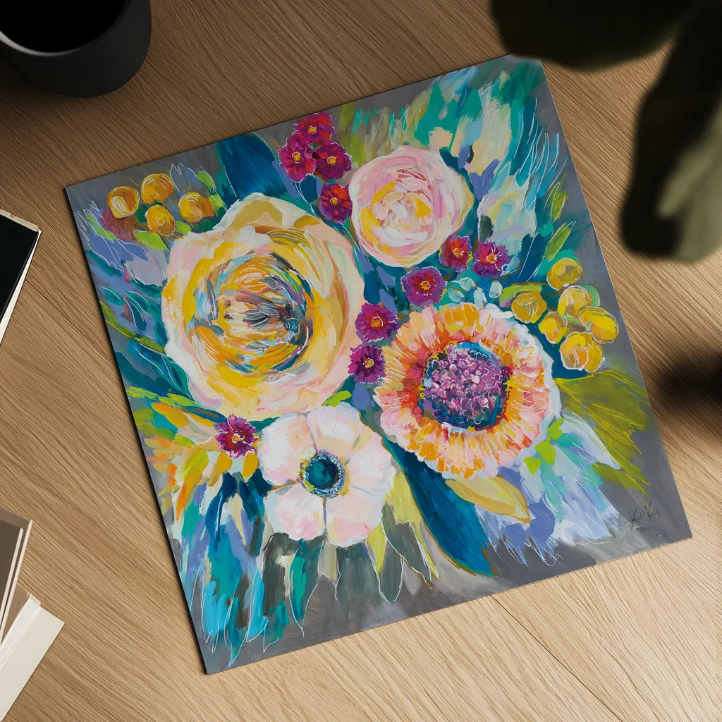 Festive by Jeanette Vertentes. Shown as a detailed flat fine art print, highlighting archival giclee quality. Available as an archival giclee rolled canvas, fine art paper, or poster print. SKU 67247a.