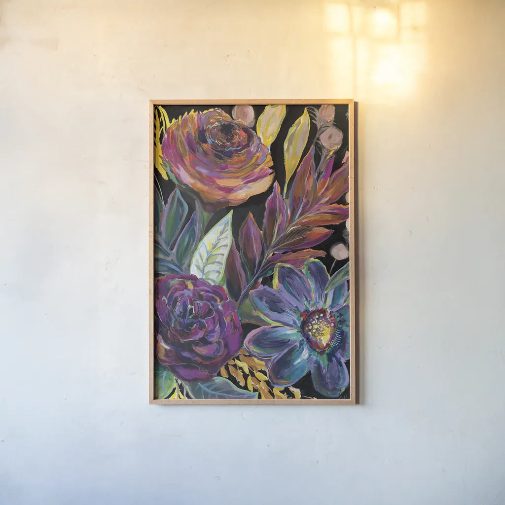 Festive Season I Black Crop I by Jeanette Vertentes. shown as a paper print in a natural frame. Available as a archival giclee rolled canvas, fine art paper, or poster print. SKU 72292h.