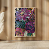 Festive Season I Black Crop II by Jeanette Vertentes. shown as over sized large wall art. Available as an archival giclee rolled canvas, fine art paper, or poster print. SKU 72293h.