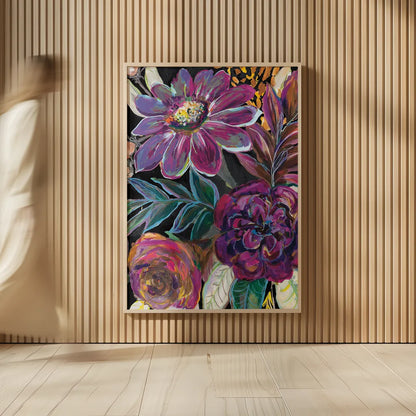 Festive Season I Black Crop II by Jeanette Vertentes. shown as over sized large wall art. Available as an archival giclee rolled canvas, fine art paper, or poster print. SKU 72293h.