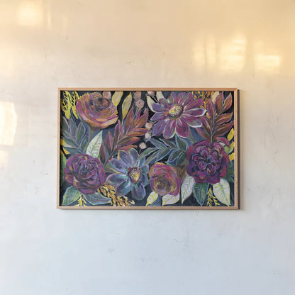 Festive Season I Dark by Jeanette Vertentes. shown as a paper print in a natural frame. Available as a archival giclee rolled canvas, fine art paper, or poster print. SKU 61317i.