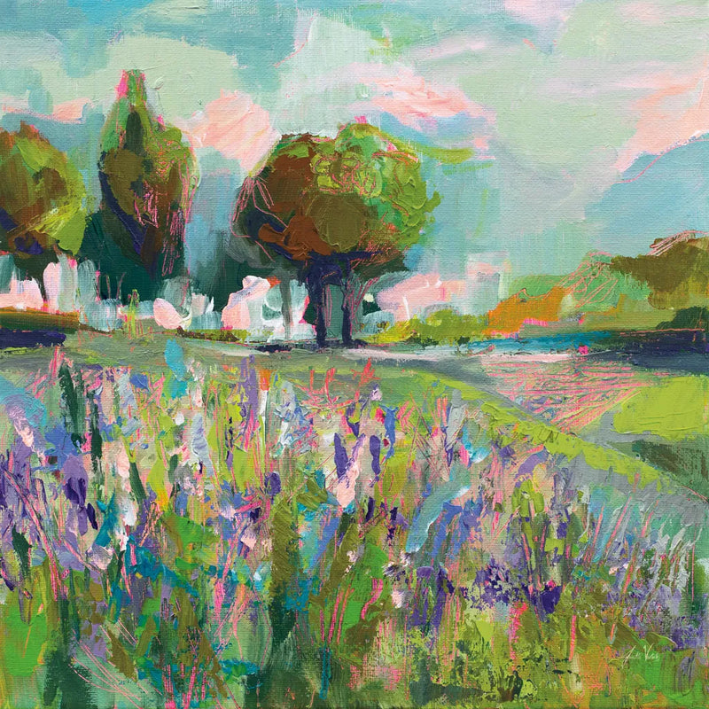 Field of Flowers by Jeanette Vertentes. SKU 59574a. Archival Giclee Fine art print for wall decor.