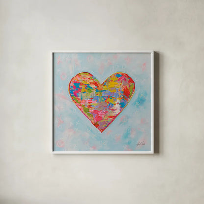 First Love by Jeanette Vertentes. Shown in a crisp white glass frame for a clean and minimalist style. Available as an archival giclee rolled canvas, fine art paper, or poster print. SKU 78270a.