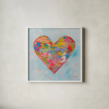 First Love v2 by Jeanette Vertentes. Shown in a crisp white glass frame for a clean and minimalist style. Available as an archival giclee rolled canvas, fine art paper, or poster print. SKU 89191a.